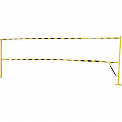 Vestil - Steel Rail Safety Gate - 4" Wide x 159" Door Height, Yellow - Americas Industrial Supply
