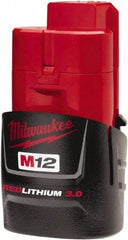 Milwaukee Tool - 12 Volt Lithium-Ion Power Tool Battery - 3 Ahr Capacity, Series M12 REDLITHIUM - Americas Industrial Supply