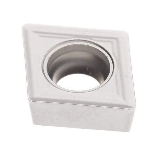 Seco - CCMT21.51 M3 Grade TK1501 Carbide Turning Insert - Ti(C/N)/Al2O3/Cr Finish, 80° Diamond, 1/4" Inscr Circle, 3/32" Thick, 1/64" Corner Radius - Americas Industrial Supply