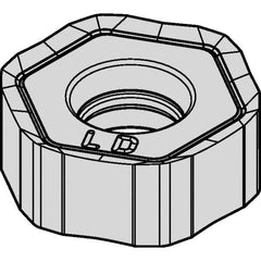 Kennametal - HNGJ43 LD Grade KCSM40 Carbide Milling Insert - AlTiN/TiN Finish, 11/64" Thick, 12mm Inscribed Circle, 1mm Corner Radius - Americas Industrial Supply