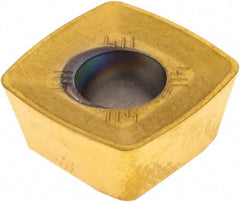 Kennametal - XDPT120512 Grade KCSM40 Carbide Milling Insert - AlTiN/TiN Finish, 7/32" Thick, 1/2" Inscribed Circle, 3/64" Corner Radius - Americas Industrial Supply