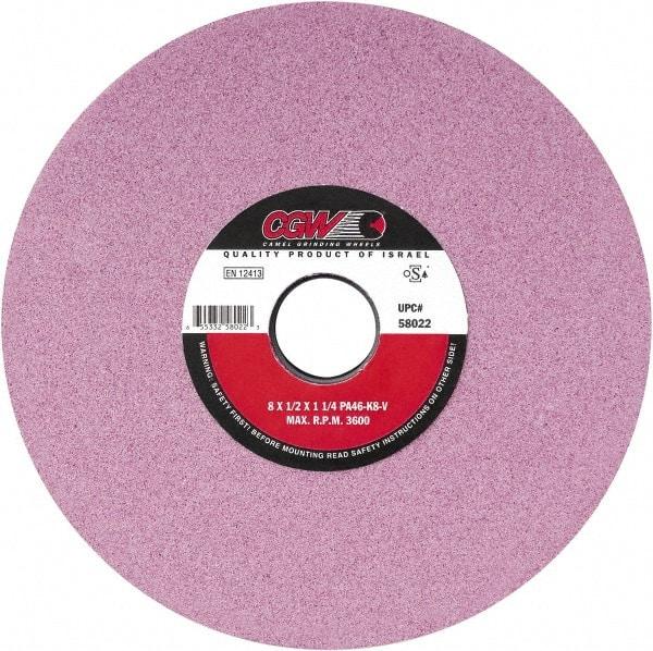 Camel Grinding Wheels - 7" Diam x 1-1/4" Hole x 1/4" Thick, K Hardness, 100 Grit Surface Grinding Wheel - Aluminum Oxide, Type 1, Fine Grade, Vitrified Bond, No Recess - Americas Industrial Supply