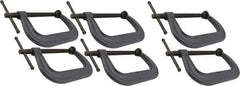 Wilton - Regular-Duty 10-1/8" Max Opening, 6" Throat Depth, Forged Steel Standard C-Clamp - 8,000 Lb Capacity, 2" Min Opening, Deep Throat - Americas Industrial Supply