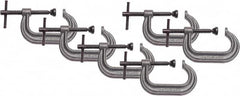 Wilton - Regular-Duty 3" Max Opening, 2-1/2" Throat Depth, Forged Steel Standard C-Clamp - 3,500 Lb Capacity, 0" Min Opening, Deep Throat - Americas Industrial Supply