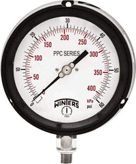 Winters - 4-1/2" Dial, 1/4 Thread, 0-60 Scale Range, Pressure Gauge - Bottom Connection Mount, Accurate to ±0.5% of Scale - Americas Industrial Supply