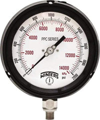 Winters - 4-1/2" Dial, 1/4 Thread, 0-2,000 Scale Range, Pressure Gauge - Bottom Connection Mount, Accurate to ±0.5% of Scale - Americas Industrial Supply