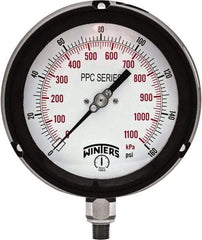 Winters - 4-1/2" Dial, 1/4 Thread, 0-160 Scale Range, Pressure Gauge - Bottom Connection Mount, Accurate to ±0.5% of Scale - Americas Industrial Supply