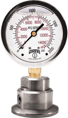 Winters - 2-1/2" Dial, 1/4 Thread, 0-200 Scale Range, Pressure Gauge - Bottom Connection Mount, Accurate to 1.5% of Scale - Americas Industrial Supply