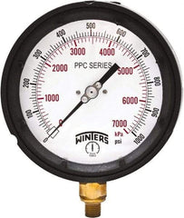Winters - 4-1/2" Dial, 1/4 Thread, 0-1,000 Scale Range, Pressure Gauge - Bottom Connection Mount, Accurate to ±0.5% of Scale - Americas Industrial Supply