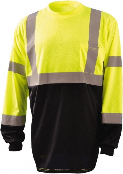 OccuNomix - Size 4XL Hi-Viz Yellow & Black High Visibility Long Sleeve T-Shirt - Americas Industrial Supply