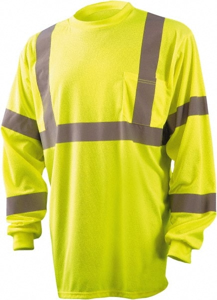 OccuNomix - Size XL Hi-Viz Yellow High Visibility Long Sleeve T-Shirt - Americas Industrial Supply