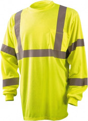 OccuNomix - Size L Hi-Viz Yellow High Visibility Long Sleeve T-Shirt - Americas Industrial Supply