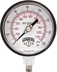 Winters - 4" Dial, 1/4 Thread, 0-160 Scale Range, Pressure Gauge - Bottom Connection Mount, Accurate to 0.01% of Scale - Americas Industrial Supply