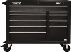 Proto - 23,105 Lb Capacity, 10 Drawer Mobile Power Workstation - 50" Wide x 25-1/4" Deep x 41" High, Steel, Dual Black - Americas Industrial Supply