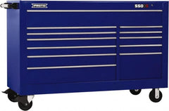Proto - 36,455 Lb Capacity, 12 Drawer Mobile Workstation - 66" Wide x 27" Deep x 46" High, Steel, Blue - Americas Industrial Supply