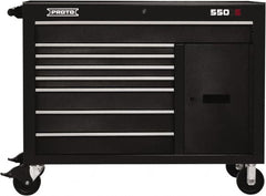 Proto - 18,920 Lb Capacity, 8 Drawer Mobile Workstation - 50" Wide x 25-1/4" Deep x 41" High, Steel, Dual Black - Americas Industrial Supply