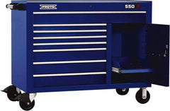 Proto - 20,092 Lb Capacity, 8 Drawer Mobile Workstation - 50" Wide x 25-1/4" Deep x 41" High, Steel, Blue - Americas Industrial Supply