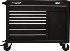Proto - 20,092 Lb Capacity, 8 Drawer Mobile Workstation - 50" Wide x 25-1/4" Deep x 41" High, Steel, Black - Americas Industrial Supply