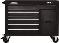 Proto - 18,109 Lb Capacity, 7 Drawer Mobile Workstation - 50" Wide x 25-1/4" Deep x 41" High, Steel, Dual Black - Americas Industrial Supply