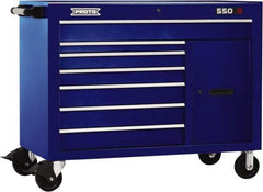 Proto - 18,109 Lb Capacity, 7 Drawer Mobile Workstation - 50" Wide x 25-1/4" Deep x 41" High, Steel, Blue - Americas Industrial Supply