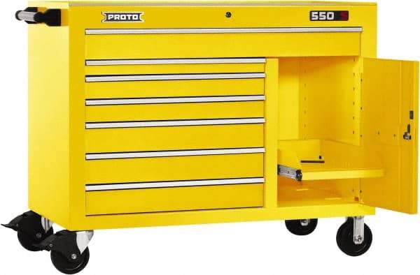 Proto - 20,092 Lb Capacity, 7 Drawer Mobile Workstation - 50" Wide x 25-1/4" Deep x 41" High, Steel - Americas Industrial Supply