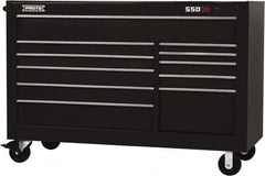 Proto - 35,917 Lb Capacity, 11 Drawer Mobile Workstation - 66" Wide x 27" Deep x 46" High, Steel, Black - Americas Industrial Supply