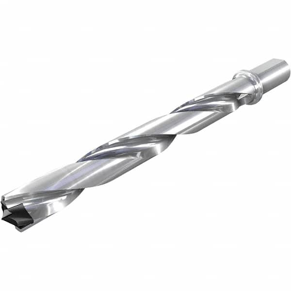 Iscar - 38 to 38.9mm Diam, 8xD, 304mm Max Drill Depth, 32mm Shank Diam, 407.8mm OAL, Replaceable Tip Drill - HFP-IQ Insert, 38 Seat Size, DFN Toolholder, Series ChamIOdrill - Americas Industrial Supply