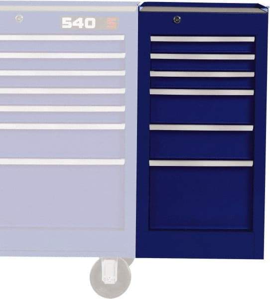 Proto - 6 Drawer Blue Side Cabinet - 15" Wide x 29" High x 18" Deep, Use with Vinyl Top, Drawer Liners - Americas Industrial Supply