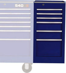 Proto - 6 Drawer Blue Side Cabinet - 15" Wide x 29" High x 18" Deep, Use with Vinyl Top, Drawer Liners - Americas Industrial Supply