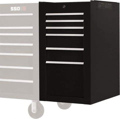 Proto - 6 Drawer Black Side Cabinet - 19" Wide x 34" High x 25" Deep, Use with Proto Roller Cabinet - Americas Industrial Supply