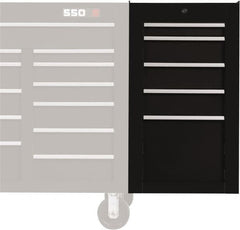 Proto - 5 Drawer Black Side Cabinet - 19" Wide x 34" High x 25" Deep, Use with Proto Roller Cabinet - Americas Industrial Supply
