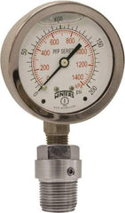 Winters - 2-1/2" Dial, 1/4 Thread, 0-160 Scale Range, Pressure Gauge - Bottom Connection Mount, Accurate to 1.5% of Scale - Americas Industrial Supply
