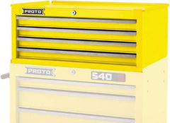 Proto - 4 Drawer Intermediate Tool Chest - 26-1/4" Wide x 18" Deep x 10" High, Steel, Yellow - Americas Industrial Supply