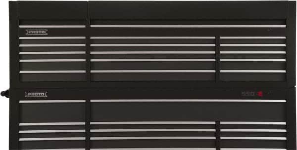 Proto - 15 Drawer Top Tool Chest - 88-1/4" Wide x 27" Deep x 27-1/4" High, Steel, Black - Americas Industrial Supply