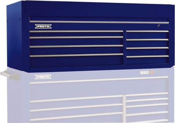 Proto - 8 Drawer Top Tool Chest - 66" Wide x 27" Deep x 27" High, Steel, Blue - Americas Industrial Supply