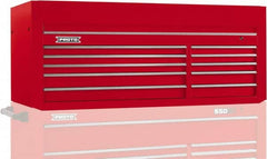 Proto - 10 Drawer Top Tool Chest - 66" Wide x 27" Deep x 27" High, Steel, Red - Americas Industrial Supply