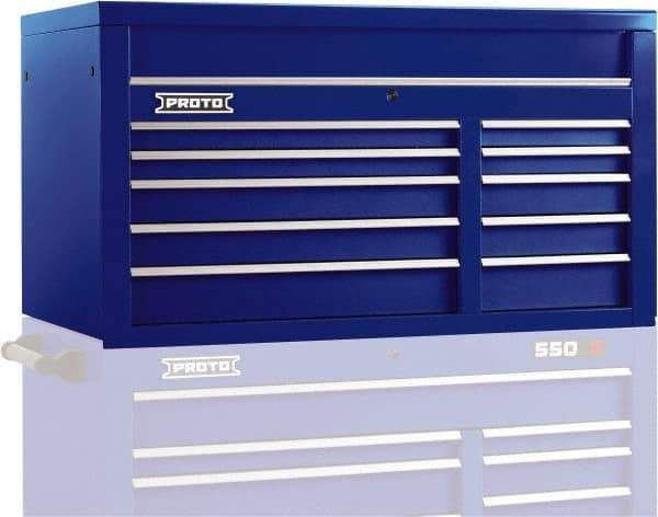 Proto - 10 Drawer Top Tool Chest - 50" Wide x 25-1/4" Deep x 27" High, Steel, Blue - Americas Industrial Supply