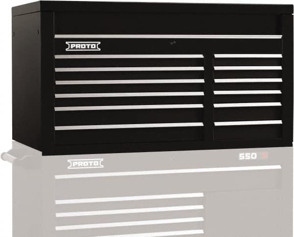Proto - 12 Drawer Top Tool Chest - 50" Wide x 25-1/4" Deep x 27" High, Steel, Black - Americas Industrial Supply