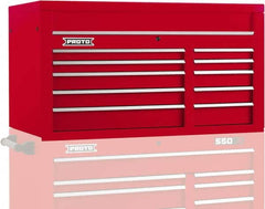 Proto - 10 Drawer Top Tool Chest - 50" Wide x 25-1/4" Deep x 27" High, Steel, Red - Americas Industrial Supply