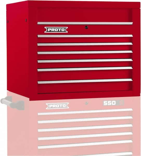 Proto - 6 Drawer Top Tool Chest - 34" Wide x 25-1/4" Deep x 27" High, Steel, Red - Americas Industrial Supply