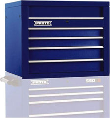Proto - 4 Drawer Top Tool Chest - 34" Wide x 25-1/4" Deep x 27" High, Steel, Blue - Americas Industrial Supply