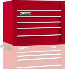 Proto - 4 Drawer Top Tool Chest - 34" Wide x 25-1/4" Deep x 27" High, Steel, Red - Americas Industrial Supply