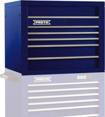 Proto - 5 Drawer Top Tool Chest - 34" Wide x 25-1/4" Deep x 27" High, Steel, Blue - Americas Industrial Supply