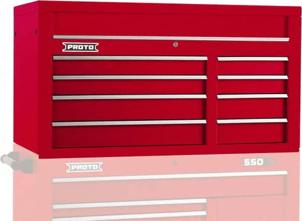 Proto - 8 Drawer Top Tool Chest - 50" Wide x 25-1/4" Deep x 27" High, Steel, Red - Americas Industrial Supply