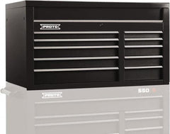 Proto - 10 Drawer Top Tool Chest - 50" Wide x 25-1/4" Deep x 27" High, Steel, Black - Americas Industrial Supply