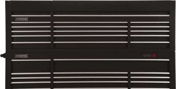 Proto - 15 Drawer Top Tool Chest - 88-1/4" Wide x 27" Deep x 27-1/4" High, Steel, Black - Americas Industrial Supply