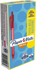 Paper Mate - 1mm Ball Point Retractable Ball Point Pen - Red - Americas Industrial Supply