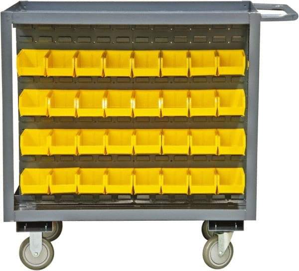 Durham - 1,200 Lb Capacity, 24" Wide x 36" Long x 36-1/8" High Service Cart - 2 Shelf, Steel, 2 Rigid/2 Swivel Casters - Americas Industrial Supply