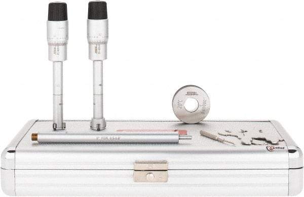 SPI - 2 Piece, 1/2 to 0.8", Chrome Plated Coated, Mechanical Inside Micrometer Set - 0.0002" Graduation, 6" Extension Rod Length, (1) Setting Ring Included - Americas Industrial Supply