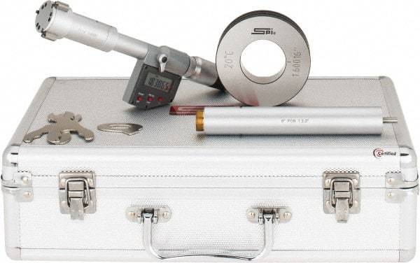 SPI - 1.6 to 2", 3.82" Gage Depth, Mechanical Inside Hole Micrometer - 0.0002" Graduation, 0.0002" Accuracy, Ratchet Stop Thimble - Americas Industrial Supply